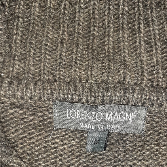 Lorenzo Magni Italy Cable Knit Mock Neck Sweater - Picture 8 of 8